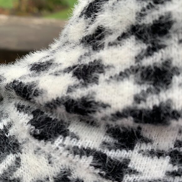 NWT Cyrus Women's size XL Black & White Herringbone Open Front Cardigan Coat - Picture 10 of 12